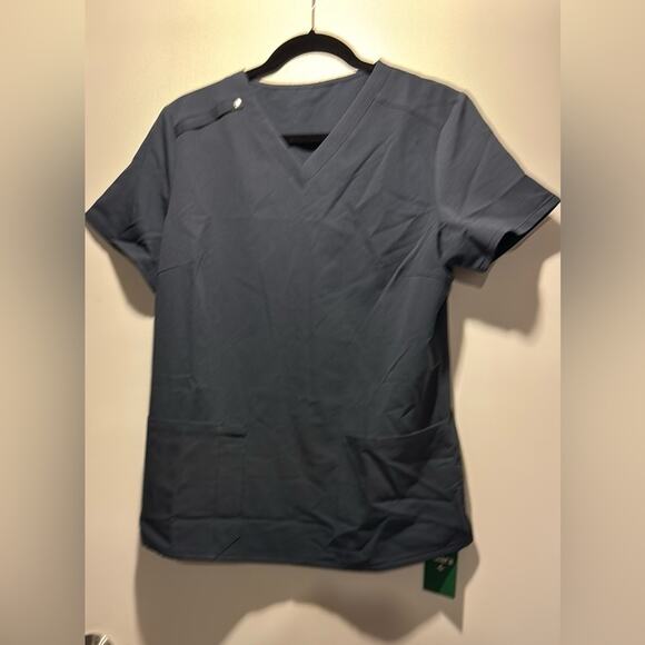 Halara Charcoal V-Neck Scrub Top - Picture 1 of 4